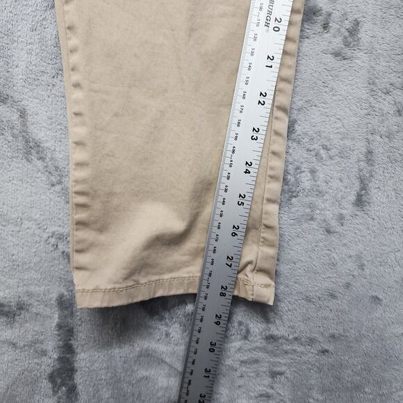 Basic Editions Pants Womens L Tan Khaki High Rise Pull On Skinny Ankle Chino - Picture 8 of 10